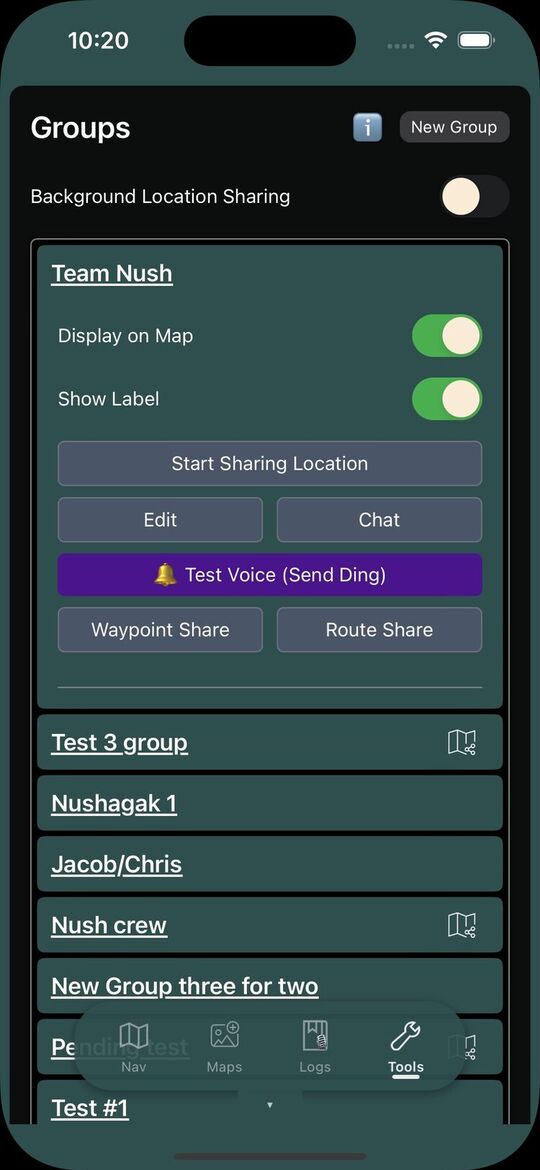 Fleet groups and location sharing