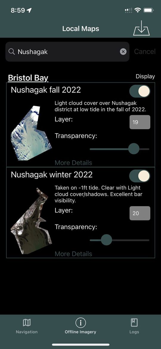 Layering satellite images with transparency