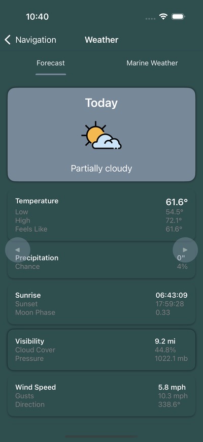Weather forecast view